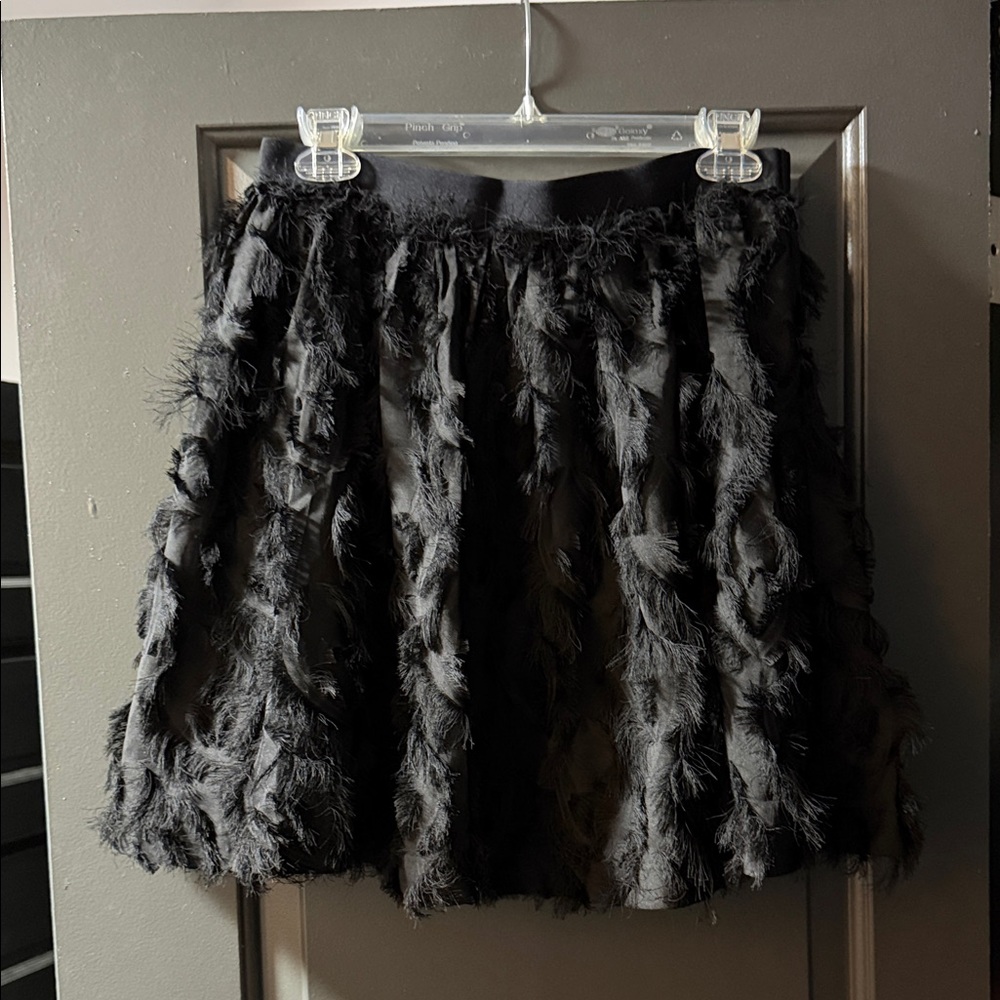 Elegant Black Feathered Skirt